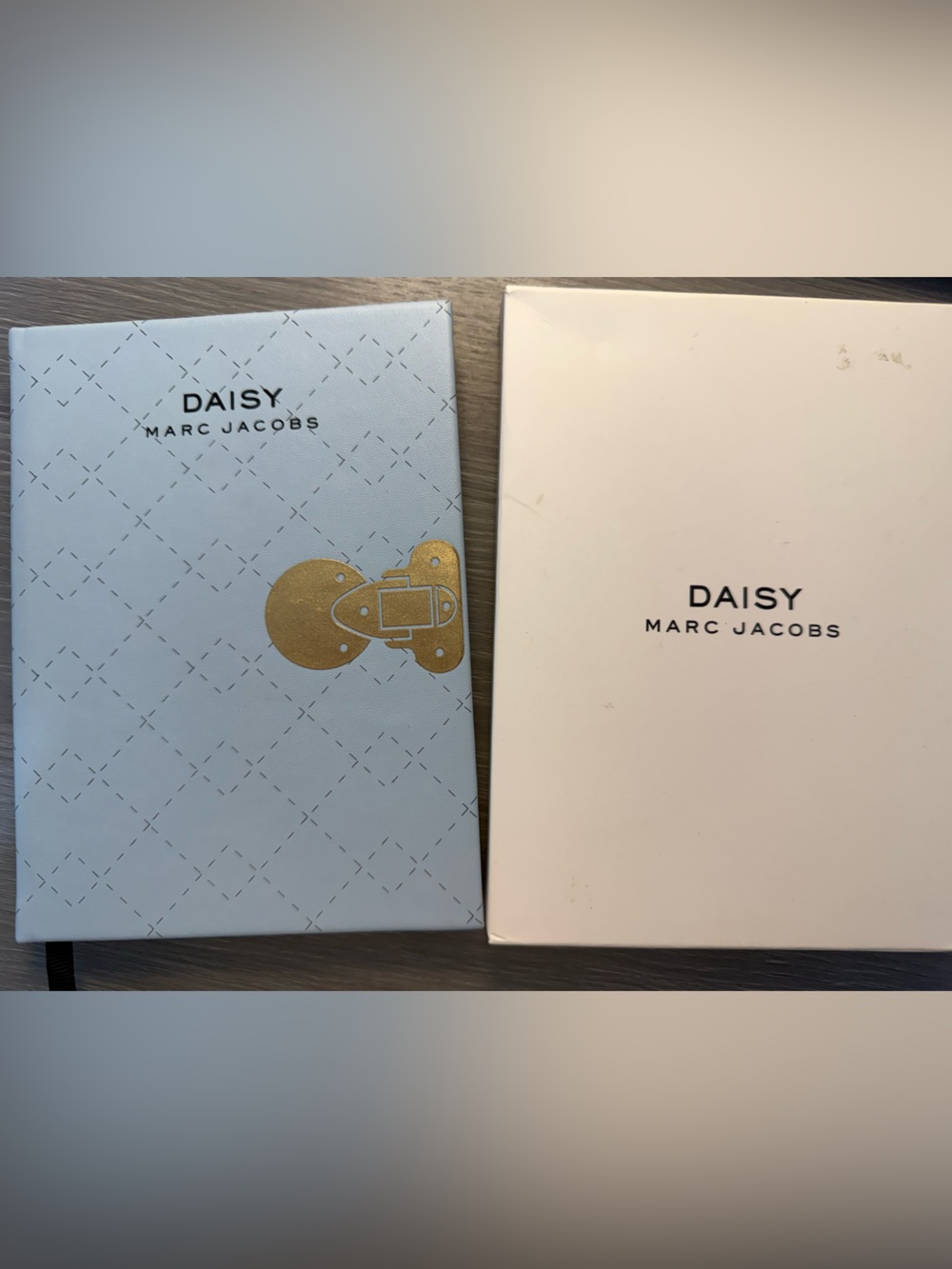 Marc Jacobs Daisy Notebook in Light Blue, Cream and Gold